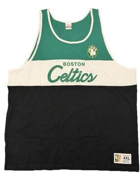 Men's Mitchell & Ness Boston Celtics Script Tank Top in black, white New 5XL